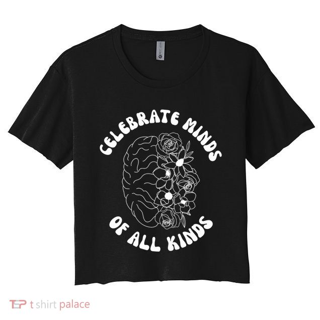 Celebrate Minds Of All Kinds Floral Brain Crop Top