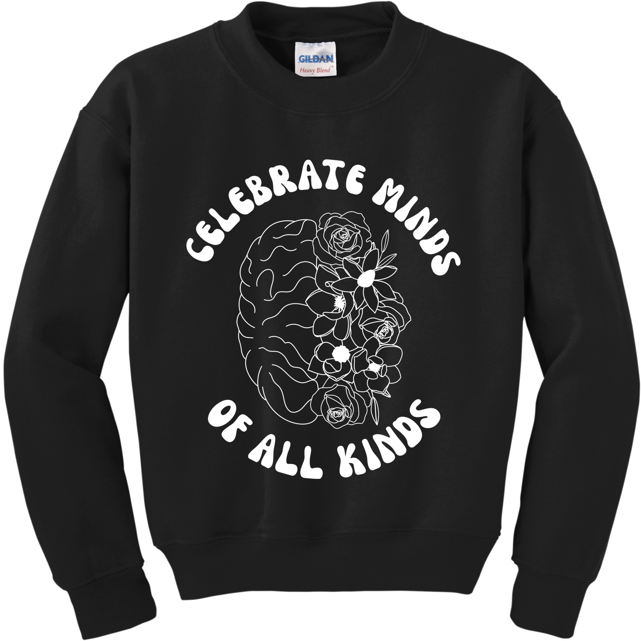 Celebrate Minds Of All Kinds Floral Brain Kids Sweatshirt