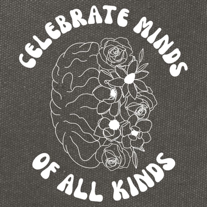 Celebrate Minds Of All Kinds Floral Brain Cotton Canvas Backpack