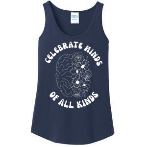 Celebrate Minds Of All Kinds Floral Brain Ladies Essential Tank