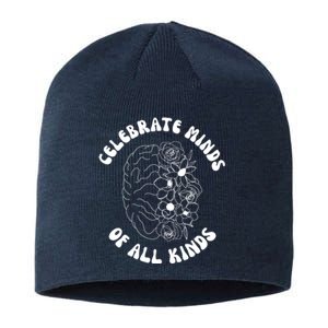 Celebrate Minds Of All Kinds Floral Brain Sustainable Beanie