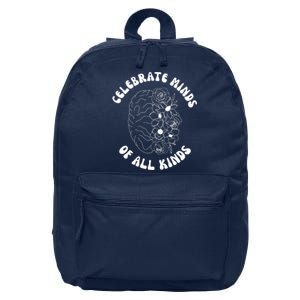 Celebrate Minds Of All Kinds Floral Brain 16 in Basic Backpack