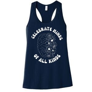 Celebrate Minds Of All Kinds Floral Brain Women's Racerback Tank