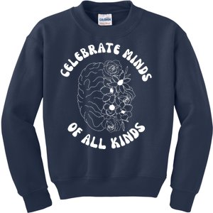 Celebrate Minds Of All Kinds Floral Brain Kids Sweatshirt