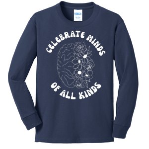 Celebrate Minds Of All Kinds Floral Brain Kids Long Sleeve Shirt