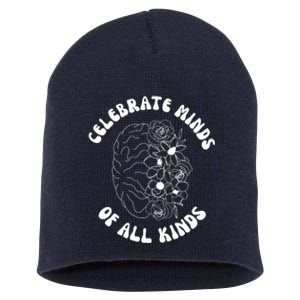 Celebrate Minds Of All Kinds Floral Brain Short Acrylic Beanie