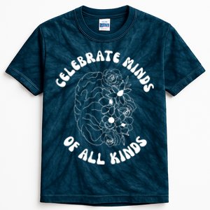 Celebrate Minds Of All Kinds Floral Brain Kids Tie-Dye T-Shirt