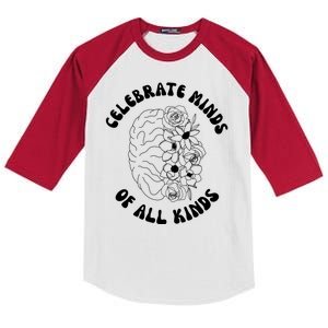 Celebrate Minds Of All Kinds Floral Brain Kids Colorblock Raglan Jersey