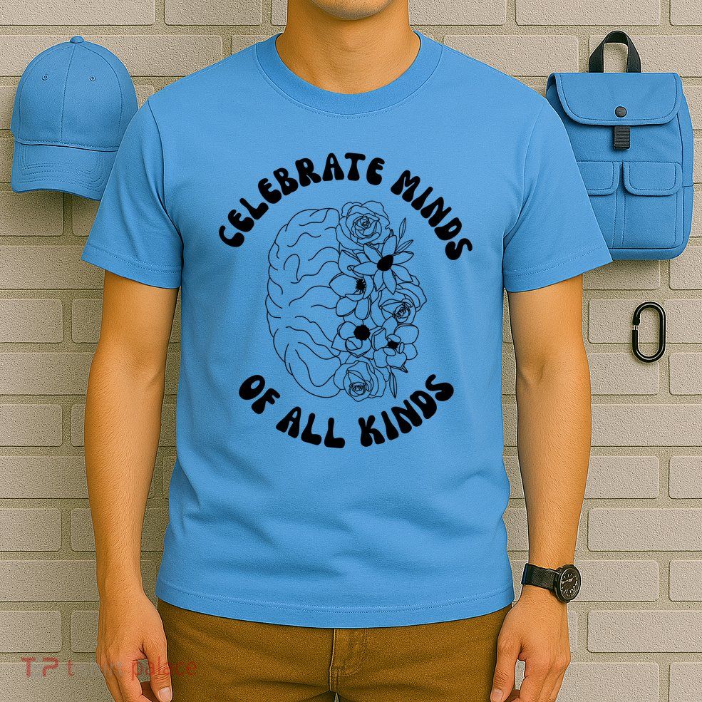 Celebrate Minds Of All Kinds Floral Brain T-Shirt