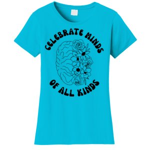 Celebrate Minds Of All Kinds Floral Brain Women's T-Shirt