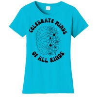 Celebrate Minds Of All Kinds Floral Brain Women's T-Shirt