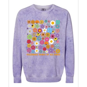 Celebrate Minds Of All Kinds Flowers Neurodiversity Autism Colorblast Crewneck Sweatshirt