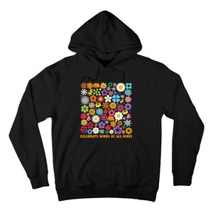 Celebrate Minds Of All Kinds Flowers Neurodiversity Autism Hoodie