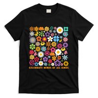 Celebrate Minds Of All Kinds Flowers Neurodiversity Autism T-Shirt