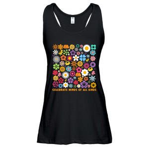 Celebrate Minds Of All Kinds Flowers Neurodiversity Autism Ladies Essential Flowy Tank