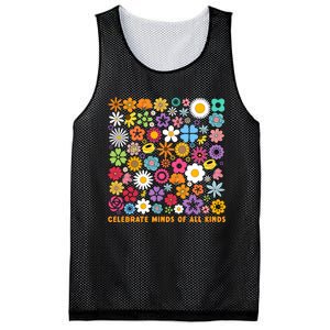 Celebrate Minds Of All Kinds Flowers Neurodiversity Autism Mesh Reversible Basketball Jersey Tank