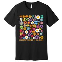 Celebrate Minds Of All Kinds Flowers Neurodiversity Autism Premium T-Shirt