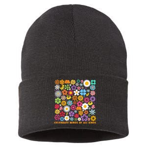 Celebrate Minds Of All Kinds Flowers Neurodiversity Autism Sustainable Knit Beanie