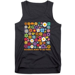 Celebrate Minds Of All Kinds Flowers Neurodiversity Autism Tank Top