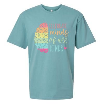 Celebrate Minds Of All Kinds Neurodiversity Autism Awareness Sueded Cloud Jersey T-Shirt