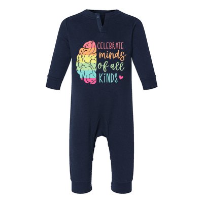 Celebrate Minds Of All Kinds Neurodiversity Autism Awareness Infant Fleece One Piece