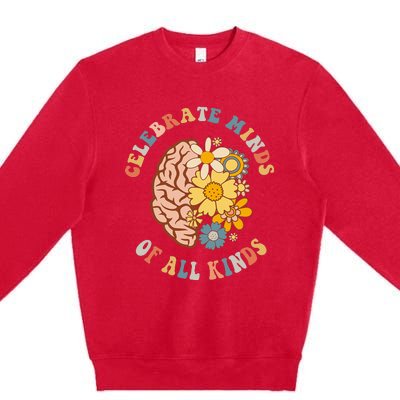 Celebrate Minds Of All Kinds Neurodiversity Autism Premium Crewneck Sweatshirt