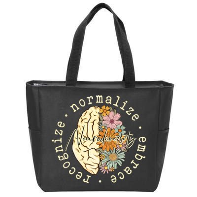 Celebrate Minds Of All Kinds Autism Awareness Neurodiversity Zip Tote Bag