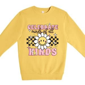 Celebrate Minds Of All Kinds Neurodiversity Autism Premium Crewneck Sweatshirt