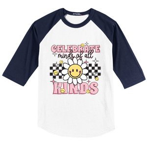 Celebrate Minds Of All Kinds Neurodiversity Autism Baseball Sleeve Shirt