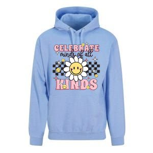 Celebrate Minds Of All Kinds Neurodiversity Autism Unisex Surf Hoodie