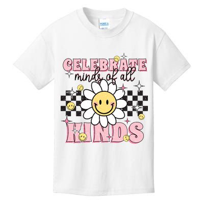 Celebrate Minds Of All Kinds Neurodiversity Autism Kids T-Shirt