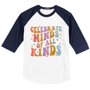 Celebrate Minds Of All Kinds Neurodiversity Autism Awareness Baseball Sleeve Shirt