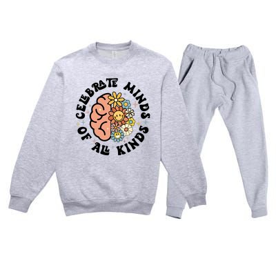 Celebrate Minds Of All Kinds Neurodiversity Autism Premium Crewneck Sweatsuit Set