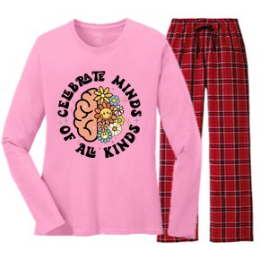 Celebrate Minds Of All Kinds Neurodiversity Autism Women's Long Sleeve Flannel Pajama Set 