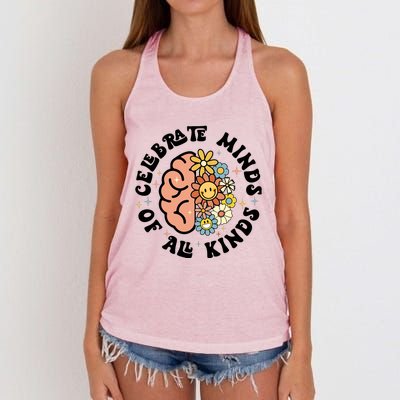 Celebrate Minds Of All Kinds Neurodiversity Autism Women's Knotted Racerback Tank