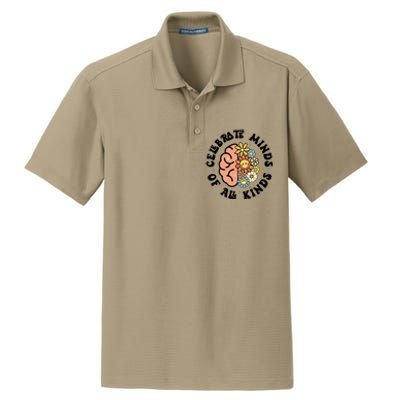 Celebrate Minds Of All Kinds Neurodiversity Autism Dry Zone Grid Polo