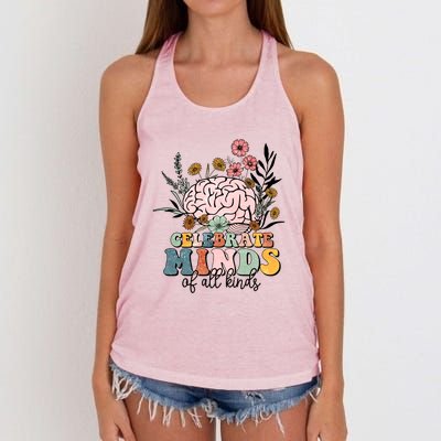 Celebrate Minds Of All Kinds Neurodiversity Autism Women's Knotted Racerback Tank