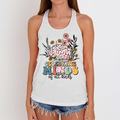 Celebrate Minds Of All Kinds Neurodiversity Autism Women's Knotted Racerback Tank