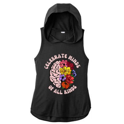 Celebrate Minds Of All Kinds Neurodiversity Autism Awareness Ladies PosiCharge Tri-Blend Wicking Draft Hoodie Tank