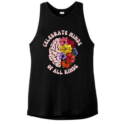 Celebrate Minds Of All Kinds Neurodiversity Autism Awareness Ladies PosiCharge Tri-Blend Wicking Tank