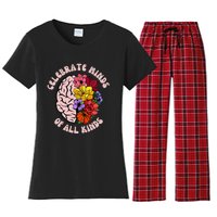 Celebrate Minds Of All Kinds Neurodiversity Autism Awareness Women's Flannel Pajama Set