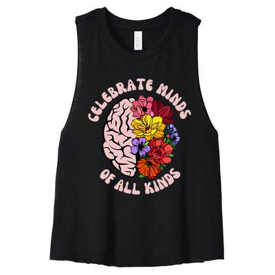 Celebrate Minds Of All Kinds Neurodiversity Autism Awareness Women's Racerback Cropped Tank