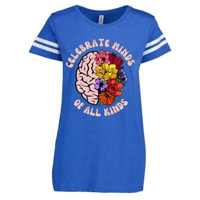 Celebrate Minds Of All Kinds Neurodiversity Autism Awareness Enza Ladies Jersey Football T-Shirt