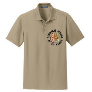 Celebrate Minds Of All Kinds Neurodiversity Autism Dry Zone Grid Polo