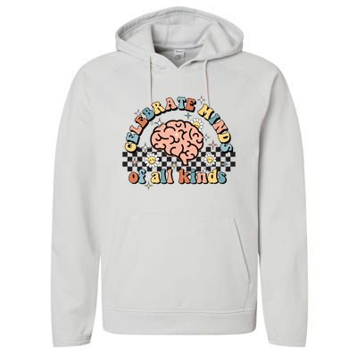 Celebrate Minds Of All Kinds Neurodiversity Autism Performance Fleece Hoodie