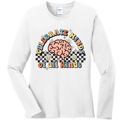 Celebrate Minds Of All Kinds Neurodiversity Autism Ladies Long Sleeve Shirt