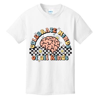 Celebrate Minds Of All Kinds Neurodiversity Autism Kids T-Shirt
