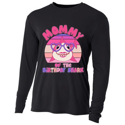 Cute Mommy Of The Birthday Shark Cooling Performance Long Sleeve Crew