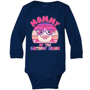 Cute Mommy Of The Birthday Shark Baby Long Sleeve Bodysuit