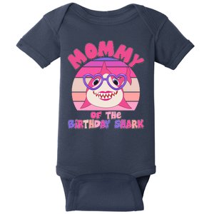 Cute Mommy Of The Birthday Shark Baby Bodysuit